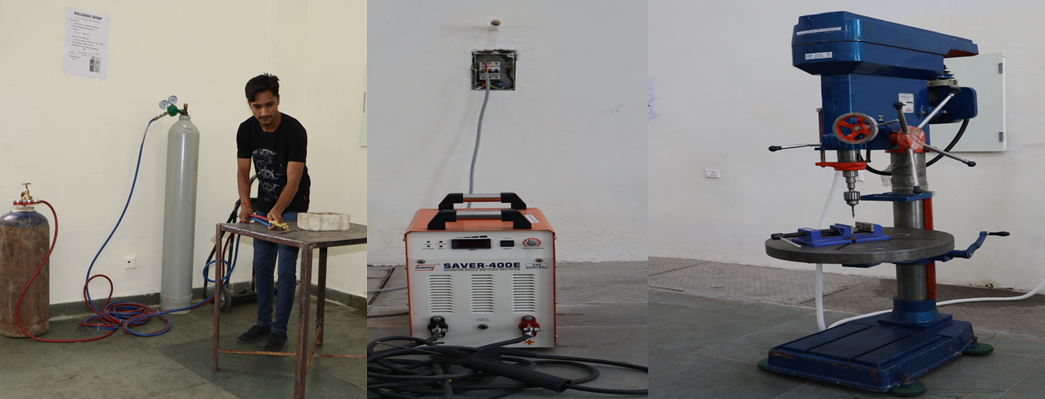 Facilities for Oxy Acetylene Gas Welding, Electric Arc Welding and Pillar Drilling