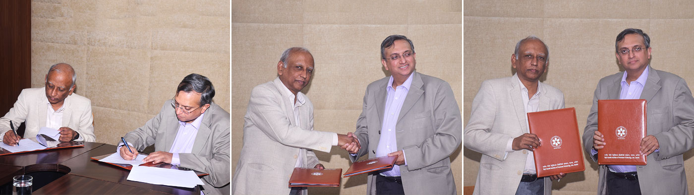Professor A S K Sinha, Director, RGIPT and Dr Anjan Ray, Director, CSIR-IIP, Dehradun during Signing ceremony and exchange of MoU Document | December 04, 2019