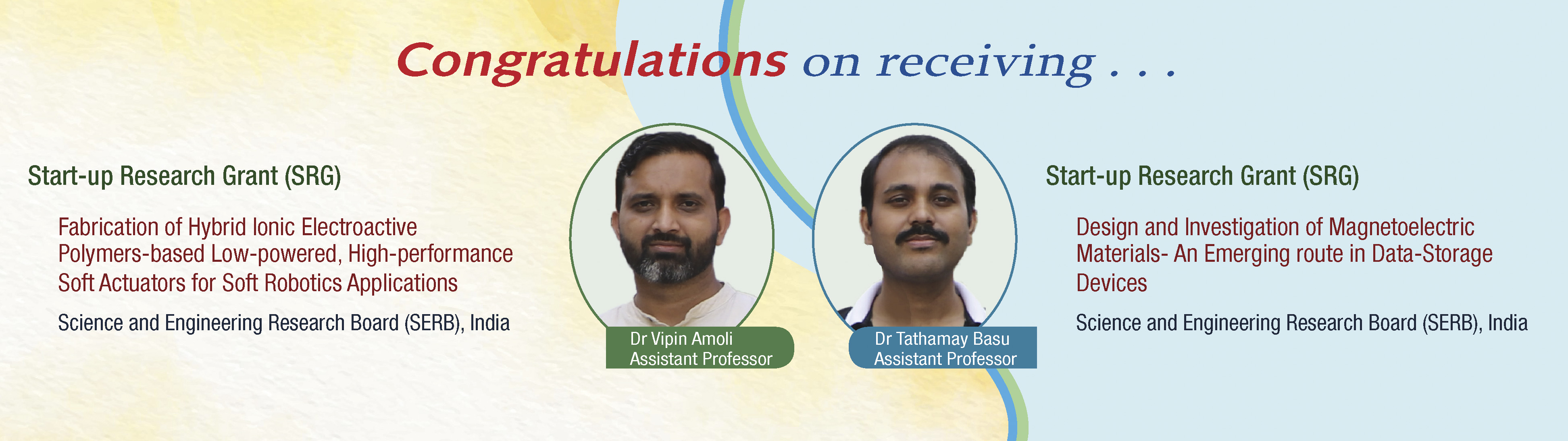 Congratulations!! Outstanding achievements of Dr Vipin and Dr Tathamay in advancing deep technology based research is commendable
