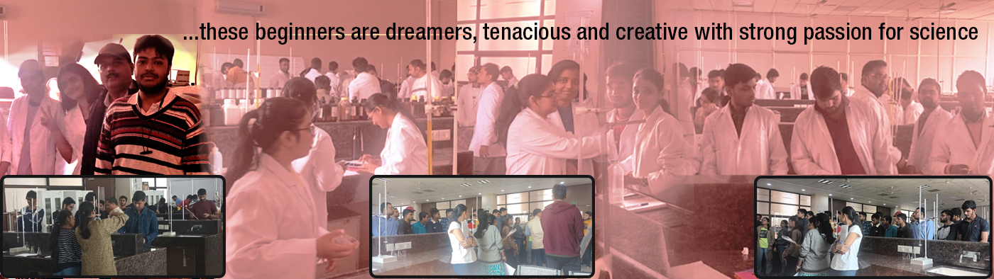 In Pursuit of Science – First Year B Tech Students enjoying their First Day in Chemistry Laboratory