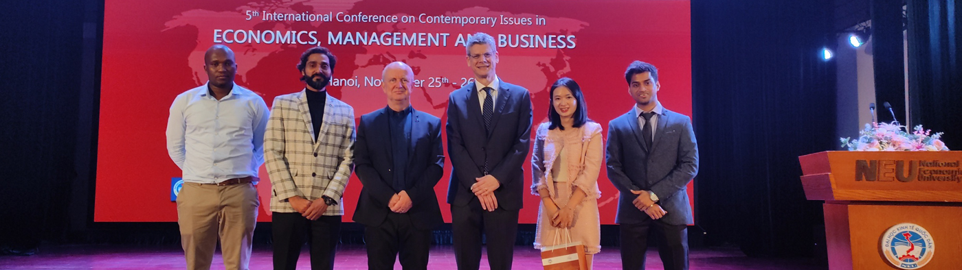 Mr Rakesh Kr Verma and Mr Sidhartha Harichandan, PhD Students of the Department of Management Studies, represented the RGIPT at the Fifth International Conference on Contemporary Issues on Economics, Management and Business, organised by National Economics University, Hanoi, Vietnam || November 25-26, 2022