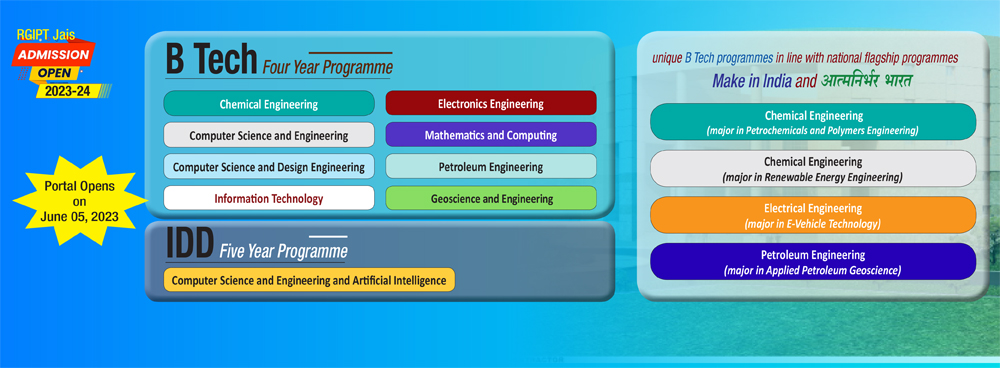 Rajiv Gandhi Institute of Petroleum Technology invites Applications for Admission to B Tech/IDD Courses