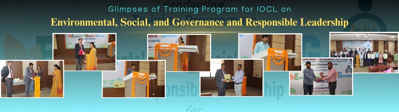Glimpses of Training Program for IOCL on Environmental, Social, and Governance and Responsible Leadership