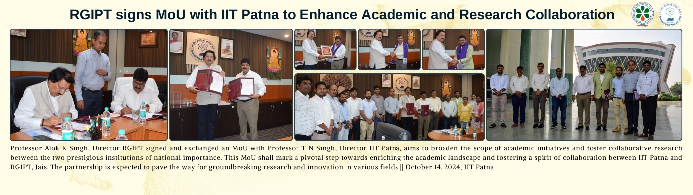 Glimpses of MoU Signing Ceremony between IIT Patna and RGIPT Jais || October 14, 2024, IIT Patna