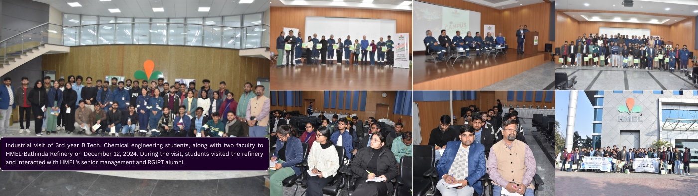 Glimpses of the industry visit of B. Tech. (3rd year) Chemical Engineering students to the HMEL Bathinda Refinery || December 12, 2024