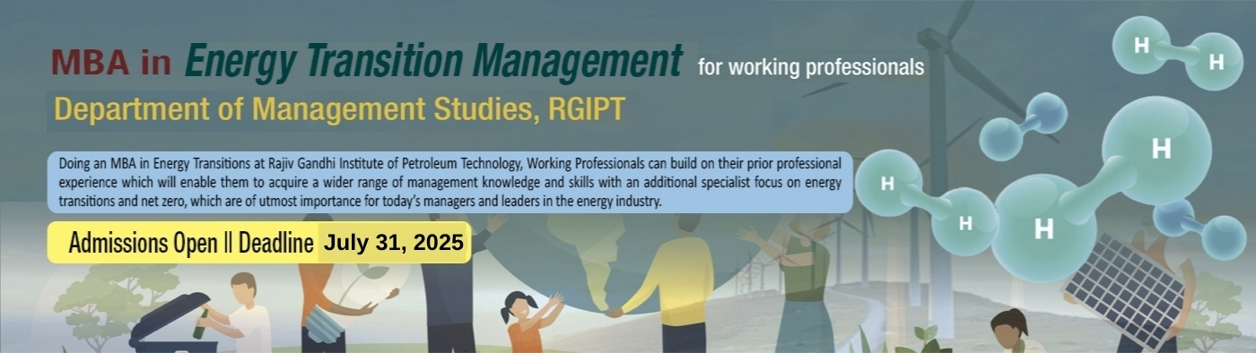 Admissions Open for MBA in Energy Transition Management for Working Professionals || Last date to Apply July 31, 2025