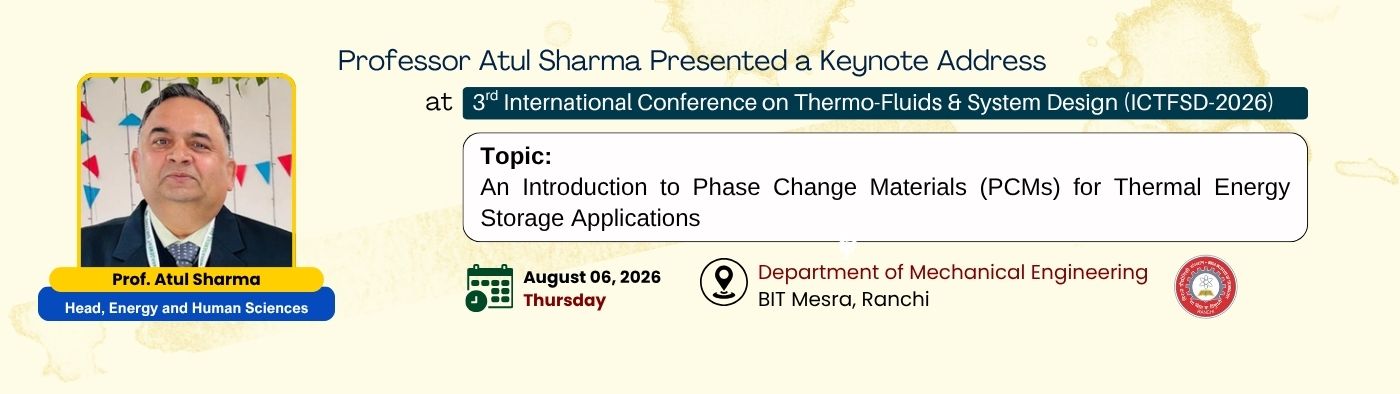 Professor Atul Sharma at BIT Mesra, Ranchi