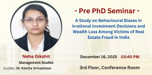 Pre PhD Seminar of Ms Neha Dikshit