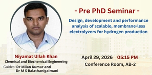 Pre-PhD Seminar of Mr Niyamat Ullah Khan