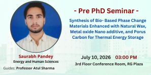 Pre-PhD Seminar of Mr Saurabh Pandey