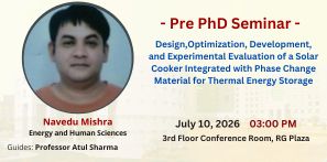 Pre-PhD Seminar of Mr Navedu Mishra