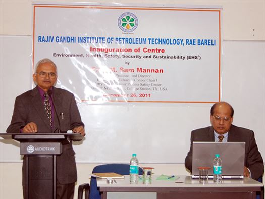 Inauguration of Center Environment, Health, Safety, Security and Sustainability (EHS*3) By Prof. M. Sam Mannan, Regent Professor and Director on December 26, 2011