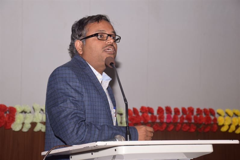 Dr U Ojha, Dean, Academic Affairs, addressing the students during Freshers Orientation Programme